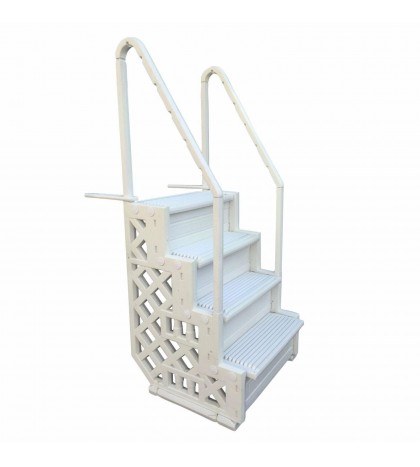 Simple Step 32.5-in Step for Above Ground Pools White