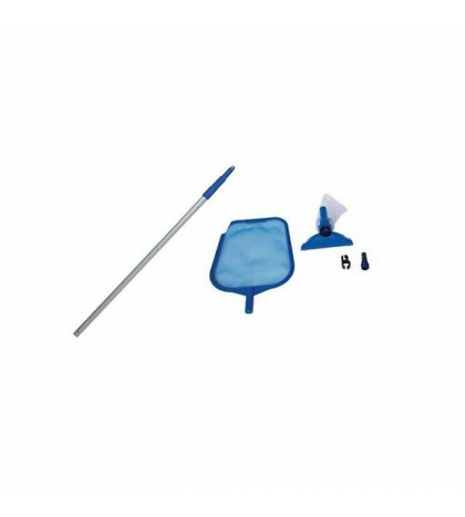 Bundle 12-Foot Pool Cover Tarp, Cleaning Pool Kit, & Above Ground Swimming Pool
