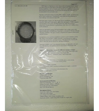LED Aqua LA-DIA220 12V Submersible Light Fixture (Brand New!)