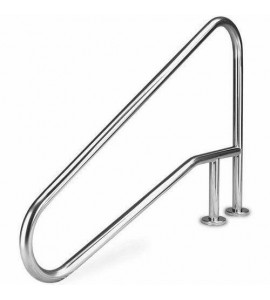 Inter-Fab D4BD049 4 Bend Deck to Deck Stair Rail with Brace - Stainless Steel