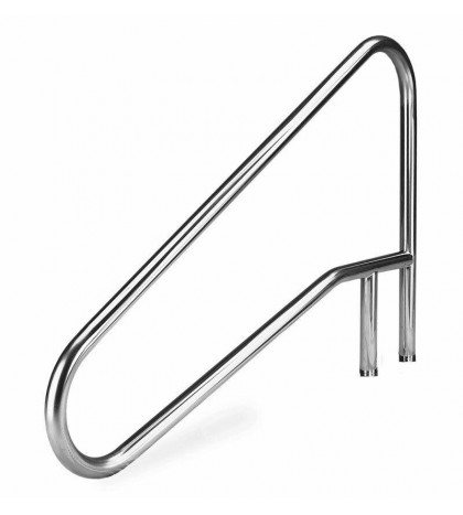 Inter-Fab D4BD049 4 Bend Deck to Deck Stair Rail with Brace - Stainless Steel