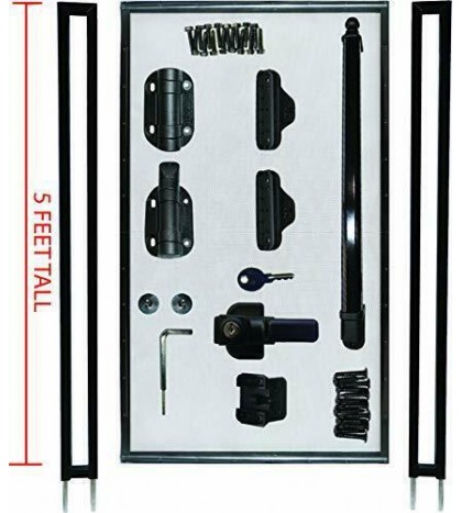 Life Saver Pool Fence GATE60B-DIYc Pool Fence DIY Self-Closing Gate, Black