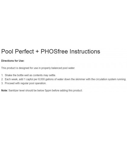 Natural Chemistry 05131 3L Pool Perfect and Phosfree Cleaner