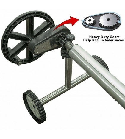 Easy Gear Stainless Steel Inground Pool Solar Reel System w/ Solar Blanket