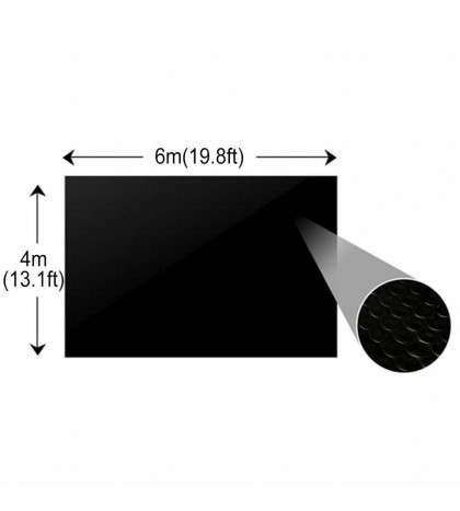 Floating Rectangular PE Solar Pool Film 33 x 16.5 ft Black