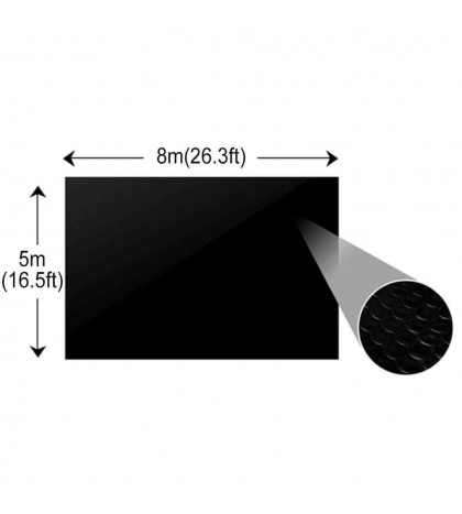 Floating Rectangular PE Solar Pool Film 33 x 16.5 ft Black