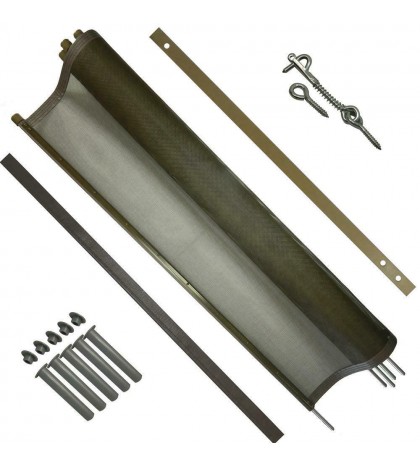 5 Ft. H X 12 Ft. W Pool Fence Diy Section In Brown With 5-Poles Featuring A Stee