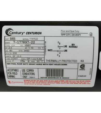 A.O. Smith B855 2HP Pool Pump Motor