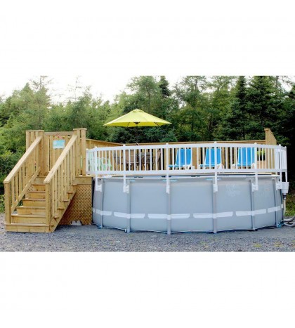 Vinyl Works Above-Ground Pool Fence Kit (3 Sections) in Taupe