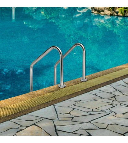 3 Step Stainless Steel In-Ground Swimming Pool Ladder Anti-Slip Reverse Bend