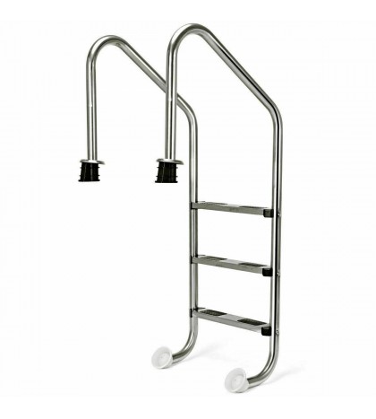 3 Step Stainless Steel In-Ground Swimming Pool Ladder Anti-Slip Reverse Bend