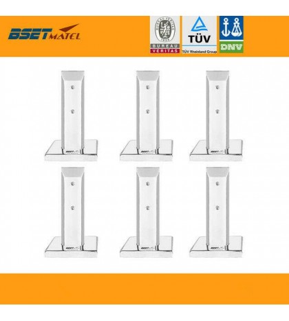 6X Mirror Polish Duplex 2205 Stainless Steel Square Glass Pool Fencing Spigot