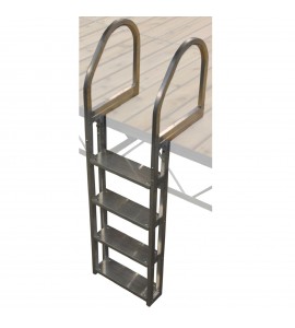 Patriot Docks 4-Step Aluminum Dock Ladder - Natural Mill Finish, Model#  10827