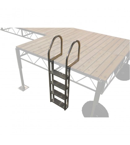 Patriot Docks 4-Step Aluminum Dock Ladder - Natural Mill Finish, Model#  10827