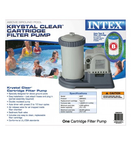 Intex 2500 GPH Krystal Clear GCFI Pool Filter Pump With Timer 633t 28633EG