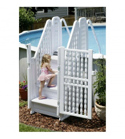 Blue Wave NE138 Complete Easy Pool Step Entry System with Gate
