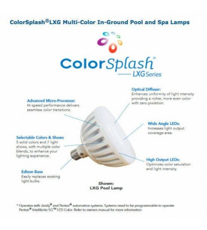 J&J Electronics ColorSplash LXG LED 120V Replacement Pool Light Bulb