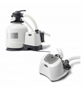 Intex 3000 GPH Pool Sand Filter Pump w/Krystal Clear Saltwater System