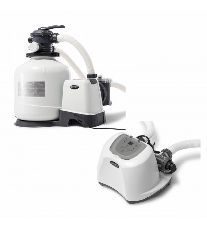 Intex 3000 GPH Pool Sand Filter Pump w/Krystal Clear Saltwater System