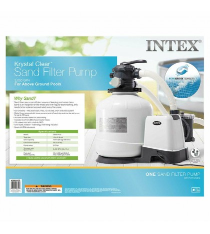 Intex 3000 GPH Pool Sand Filter Pump w/Krystal Clear Saltwater System