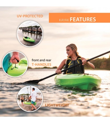 Lifetime 8ft. Pacer 80 Sit-In Kayak w/ Paddle - Lime Green - Brand New