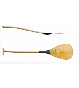 ZJ Hot Sale Outrigger Paddle In Carbon Bamboo Blade Straight and Bent Wood Shaft