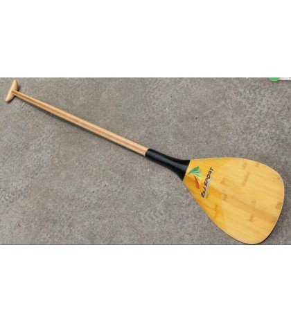 ZJ Hot Sale Outrigger Paddle In Carbon Bamboo Blade Straight and Bent Wood Shaft