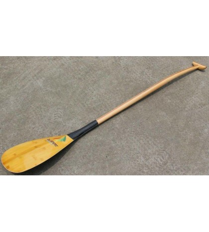ZJ Hot Sale Outrigger Paddle In Carbon Bamboo Blade Straight and Bent Wood Shaft