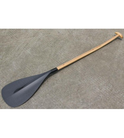 ZJ Hot Sale Outrigger Paddle In Carbon Bamboo Blade Straight and Bent Wood Shaft