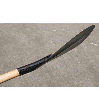 ZJ Hot Sale Outrigger Paddle In Carbon Bamboo Blade Straight and Bent Wood Shaft