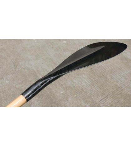 ZJ Hot Sale Outrigger Paddle In Carbon Bamboo Blade Straight and Bent Wood Shaft