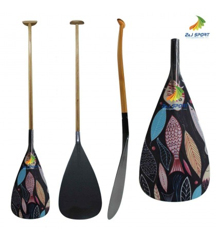 Hot Sales ZJ SPORT Outrigger Canoe OC Child Paddle In Fiber Blade Wood Shaft