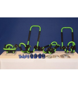 2 Sets Electric Lime Green Roof Mounted Folding Kayak Racks PK-KR FOLD GREEN2 2 Sets Electric Lime Green Roof Mounted Folding Kayak Racks PK-KR FOLD GREEN2