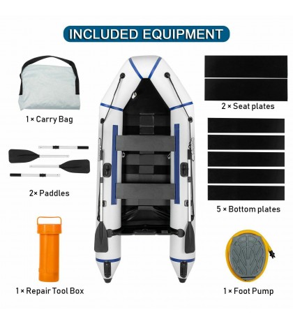 New 10ft Inflatable Water Sports Tender Rafting Fishing Dinghy Boat Grey White