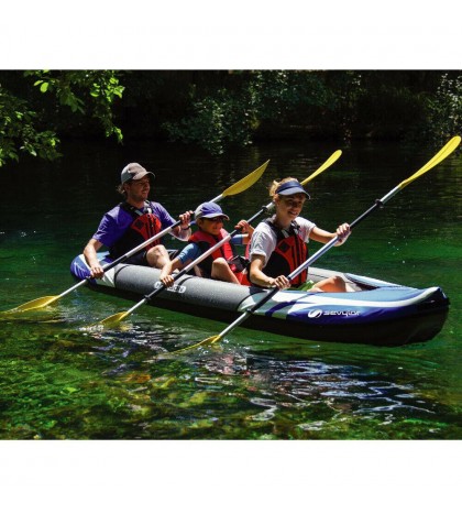 Sevylor Inflatable Hudson Kayak 3 Seater Familien-Kanu Recreational Kayak Tour