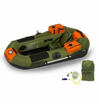 Sea Eagle Packfish 7 Deluxe Pkg Portable Inflatable Fishing Boat Raft