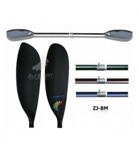 ZJ SPORT Carbon Fiber Marathon Kayak Paddle In 3 Option Shaft With 10cm Adjustor