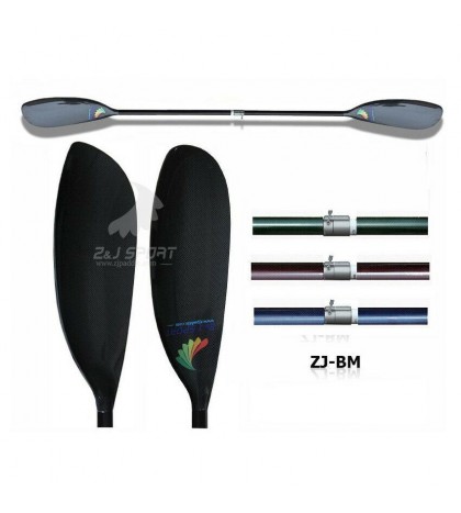 ZJ SPORT Carbon Fiber Marathon Kayak Paddle In 3 Option Shaft With 10cm Adjustor