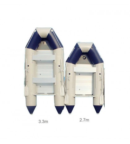 0.9mm PVC Inflatable Boat Tender Fishing Raft Dinghy + Floor Gray Carry CE 8.8FT