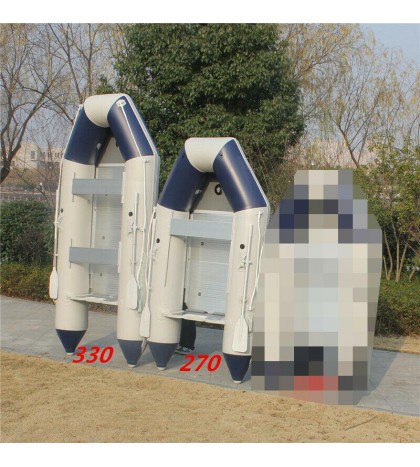 0.9mm PVC Inflatable Boat Tender Fishing Raft Dinghy + Floor Gray Carry CE 8.8FT