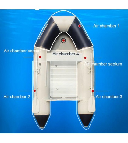 0.9mm PVC Inflatable Boat Tender Fishing Raft Dinghy + Floor Gray Carry CE 8.8FT