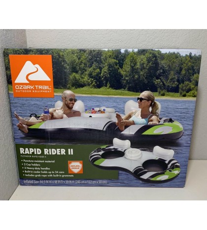 OZARK TRAIL RAPID RIDER FOR 2 INFLATABLE WATER TUBE FLOATING RAFT FLOAT