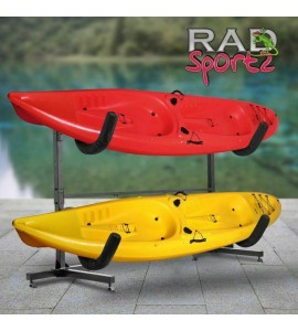 1006 Rad Sportz Deluxe Freestanding Heavy Duty Two Kayak Rack Storage 175lb Cap
