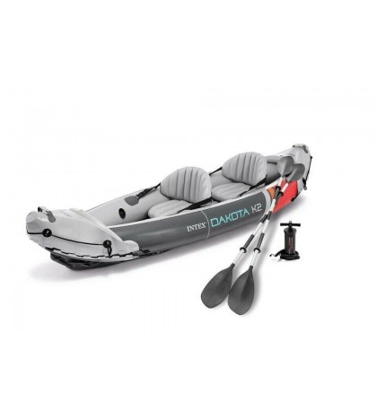 Intex 68310VM Dakota K2 2-Person Heavy-Duty Vinyl Inflatable Kayak Oars Pump NEW