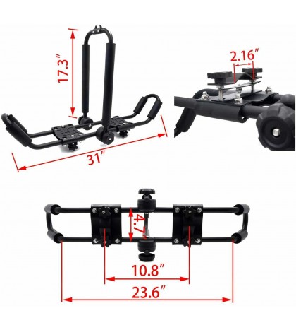 Universal Foldable Kayak Canoe SUP Carrier 3 in 1 Adjustable car roof Rack Mount