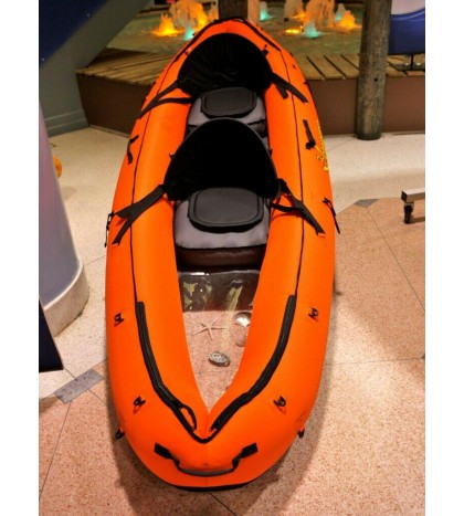 Inflatable 0.9mm PVC Clear Bottom White Water River Raft Kayak Canoe W/ Pump NEW