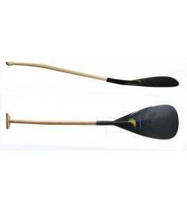 ZJ SPORT Hybrid Carbon Outrigger Canoe OC Paddle With Wooden Bent Shaft