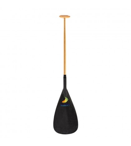 ZJ SPORT Hybrid Carbon Outrigger Canoe OC Paddle With Wooden Bent Shaft