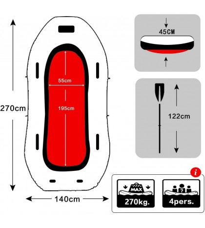 Yocalo Inflatable Boat Seriesraft Inflatable Kayak Fishing Boat Kayak 4 Person