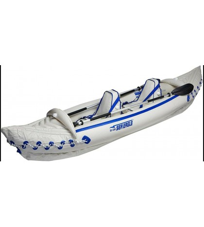 Sea Eagle 370 Deluxe 3 Person Inflatable Kayak Canoe w/ Paddles Not Origin Box